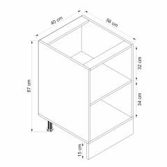 Alvinka Mutfak Modül Mbr_A Alt 1K1R 40Cm Dolap Beyaz Kumtaşı Mdf