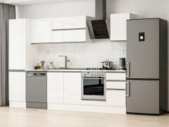 Alvinka 305X210 Cm High Gloss Mutfak Dolabı Mb-E90B50S45-2 High Gloss | Beyaz - Mdf