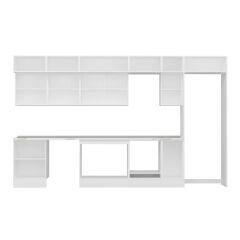 Alvinka 380X240 Cm High Gloss Mutfak Dolabı Mb-E80S60S40-3 High Gloss | Beyaz - Mdf