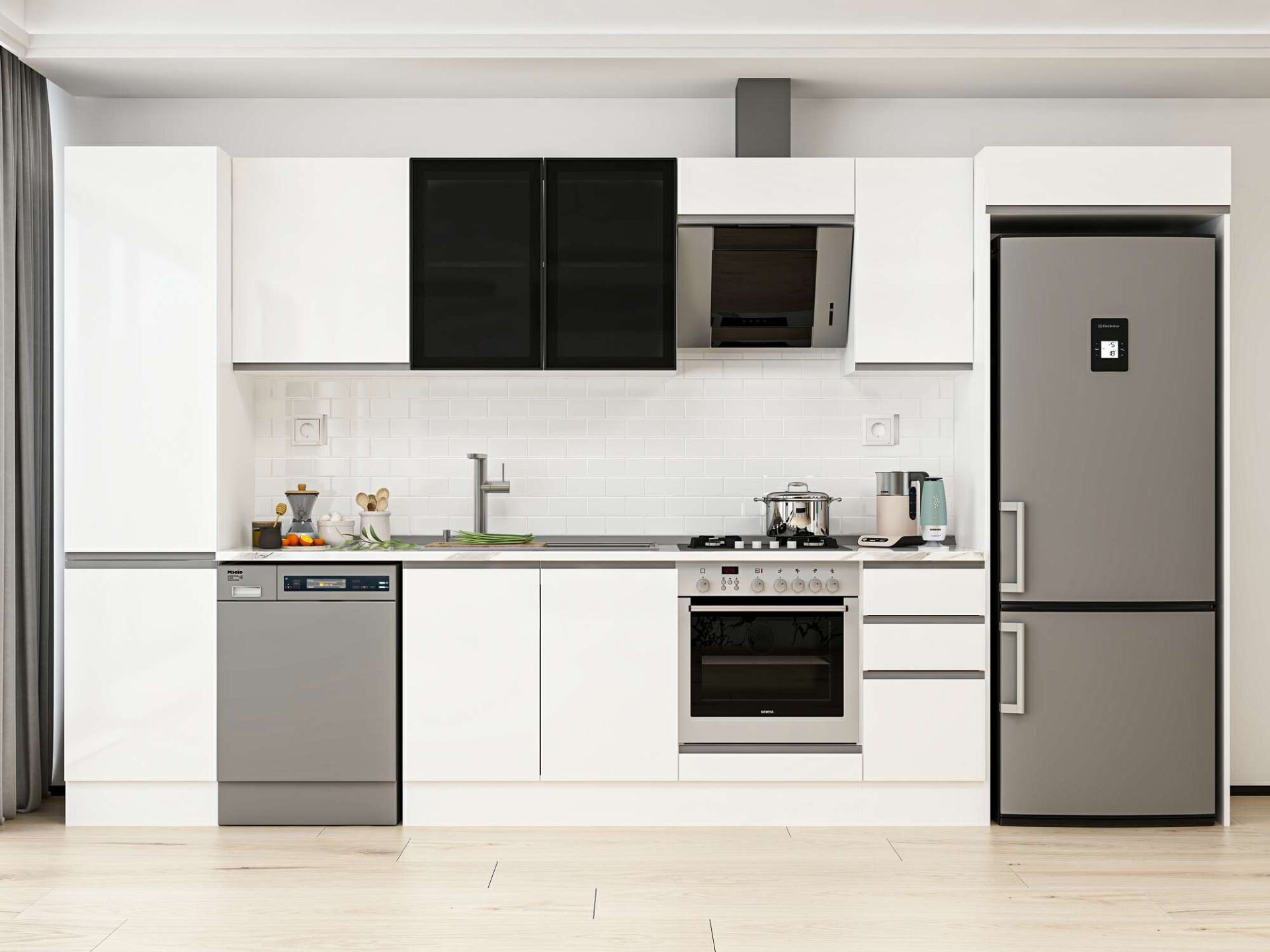 Alvinka 370X222 Cm High Gloss Mutfak Dolabı Mbb-E80B50S40-3