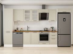 Alvinka 385X222 Cm Klasik Mebran Mutfak Dolabı Beyaz Beyaz Mbb-E90B50S45-3