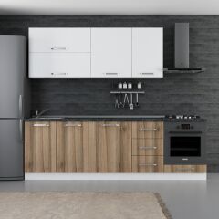 Minar 255 Cm Mutfak Dolabı Beyaz Dore 255-D6