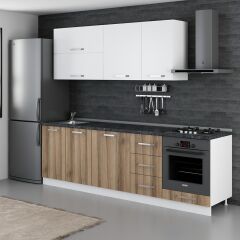 Minar 255 Cm Mutfak Dolabı Beyaz Dore 255-D6