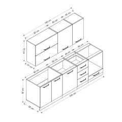 Minar 255 Cm Mutfak Dolabı Beyaz Dore 255-D6