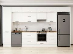 Alvinka 390X240 Cm Klasik Mebran Mutfak Dolabı Beyaz Beyaz Mbb-E80B50S60-1 Mebran | Beyaz - Mdf