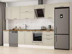 Alvinka 390X222 Cm Klasik Mebran Mutfak Dolabı Mb-E90S40S60-2 Mebran | Kumtaşı - Mdf