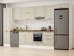 Alvinka 400X222 Cm Klasik Mebran Mutfak Dolabı Beyaz Beyaz Mbb-E90B50S60-1