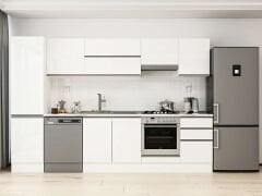 Alvinka 310X210 Cm High Gloss Mutfak Dolabı Mb-E90B50S50-1 High Gloss | Beyaz - Mdf