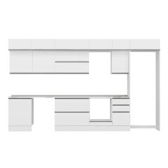 Alvinka 385X240 Cm High Gloss Mutfak Dolabı Mb-E80S60S45-2 High Gloss | Beyaz - Mdf