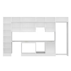 Alvinka 390X240 Cm Klasik Mebran Mutfak Dolabı Mbb-E80B50S60-1 Mebran | Antrasit - Mdf