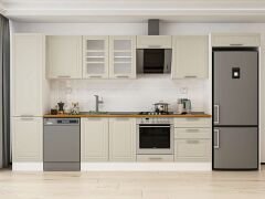 Alvinka 400X222 Cm Klasik Mebran Mutfak Dolabı Beyaz Beyaz Mbb-E90B50S60-3