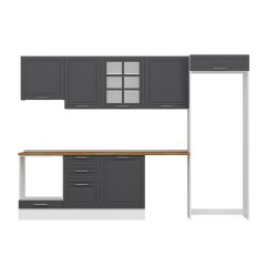 Alvinka 310X220 Cm Mbr_C Mutfak Dolabı Antrasit - Mdf