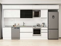 Alvinka 385X240 Cm High Gloss Mutfak Dolabı Mb-E80S60S45-3 High Gloss | Beyaz - Suntalam