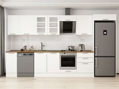 Alvinka 390X222 Cm Klasik Mebran Mutfak Dolabı Mb-E90S40S60-3 Mebran | Beyaz - Mdf