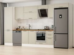 Alvinka 390X222 Cm Klasik Mebran Mutfak Dolabı Beyaz Beyaz Mbb-E90B60S40-2