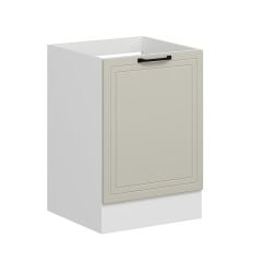 Alvinka Mutfak Modül Mbr_A Alt 1K 60Cm Evye Dolap Beyaz Kumtaşı Mdf