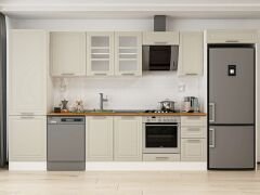 Alvinka 390X222 Cm Klasik Mebran Mutfak Dolabı Beyaz Beyaz Mbb-E90B60S40-3