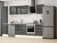 Alvinka 310X210 Cm High Gloss Mutfak Dolabı Mb-E90B50S50-2 High Gloss | Antrasit - Suntalam