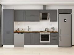 Alvinka 395X222 Cm Klasik Mebran Mutfak Dolabı Beyaz Beyaz Mbb-E90B60S45-2