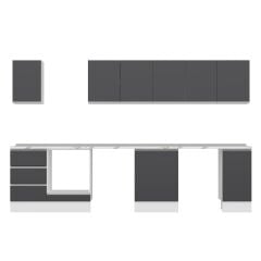 Alvinka 330X210 Cm Hg_J Mutfak Dolabı Antrasit - Suntalam