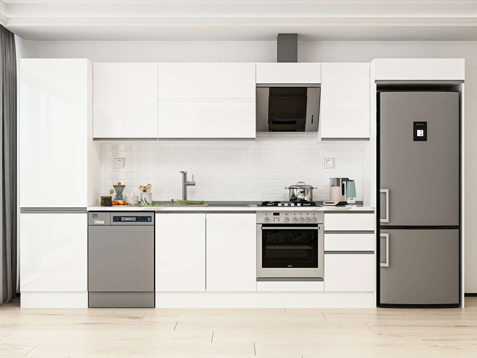 Alvinka 385X222 Cm High Gloss Mutfak Dolabı Mbb-E80B60S45-2