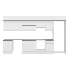 Alvinka 390X240 Cm High Gloss Mutfak Dolabı Mb-E80S60S50-1 High Gloss | Beyaz - Suntalam