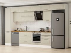 Alvinka 390X240 Cm Klasik Mebran Mutfak Dolabı Beyaz Beyaz Mbb-E80B50S60-2 Mebran | Kumtaşı - Mdf