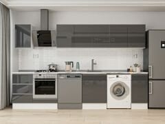 Alvinka 330X210 Cm Hg_J Mutfak Dolabı Antrasit - Mdf