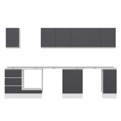 Alvinka 330X210 Cm Hg_J Mutfak Dolabı Antrasit - Mdf