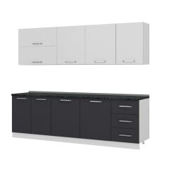 Minar 260 Cm Mutfak Dolabı Beyaz Antrasit 260-A1