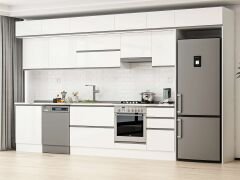 Alvinka 390X240 Cm High Gloss Mutfak Dolabı Mb-E80S60S50-1 High Gloss | Beyaz - Mdf