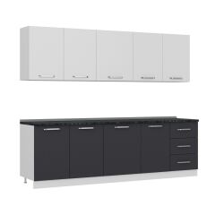 Minar 260 Cm Mutfak Dolabı Beyaz Antrasit 260-A2