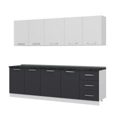 Minar 260 Cm Mutfak Dolabı Beyaz Antrasit 260-A2