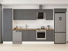 Alvinka 400X222 Cm Klasik Mebran Mutfak Dolabı Beyaz Beyaz Mbb-E90B60S50-2