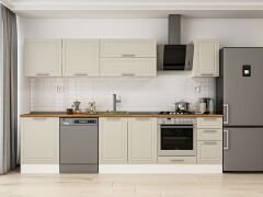 Alvinka 310X210 Cm Klasik Mebran Mutfak Dolabı M-E90S60S40-2 Mebran | Kumtaşı - Mdf