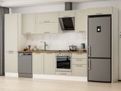 Alvinka 400X222 Cm Klasik Mebran Mutfak Dolabı Beyaz Beyaz Mbb-E90B60S50-2