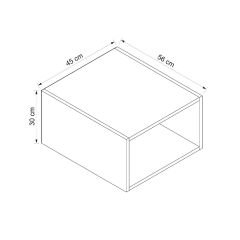 Alvinka Mutfak Modül Hg_J Üst 1Yk 45-H30Cm Yuk Dolap Beyaz Antrasit Mdf