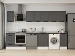 Alvinka 330X210 Cm Mbr_A Mutfak Dolabı Antrasit - Suntalam