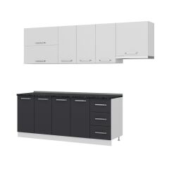 Minar 260 Cm Mutfak Dolabı Beyaz Antrasit 260-A4