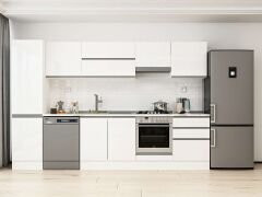 Alvinka 320X210 Cm High Gloss Mutfak Dolabı Mb-E90B50S60-1 High Gloss | Beyaz - Suntalam