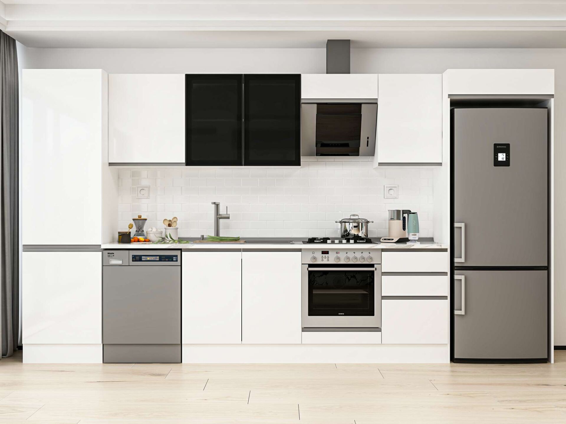 Alvinka 390X222 Cm High Gloss Mutfak Dolabı Mbb-E80B60S50-3