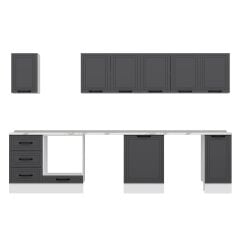 Alvinka 330X210 Cm Mbr_A Mutfak Dolabı Antrasit - Mdf