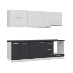 Minar 260 Cm Mutfak Dolabı Beyaz Antrasit 260-A5