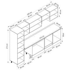 Alvinka 320X210 Cm High Gloss Mutfak Dolabı Mb-E90B50S60-1 High Gloss | Beyaz - Mdf