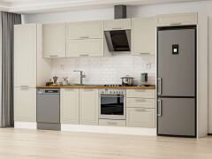 Alvinka 410X222 Cm Klasik Mebran Mutfak Dolabı Beyaz Beyaz Mbb-E90B60S60-2