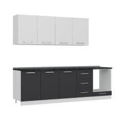 Minar 260 Cm Mutfak Dolabı Beyaz Antrasit 260-A6