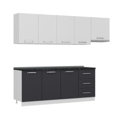 Minar 260 Cm Mutfak Dolabı Beyaz Antrasit 260-A7