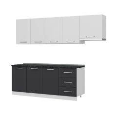 Minar 260 Cm Mutfak Dolabı Beyaz Antrasit 260-A7