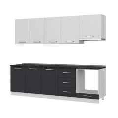 Minar 260 Cm Mutfak Dolabı Beyaz Antrasit 260-A8