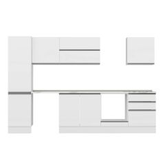 Alvinka 320X210 Cm High Gloss Mutfak Dolabı Mb-E90B50S60-2 High Gloss | Beyaz - Suntalam